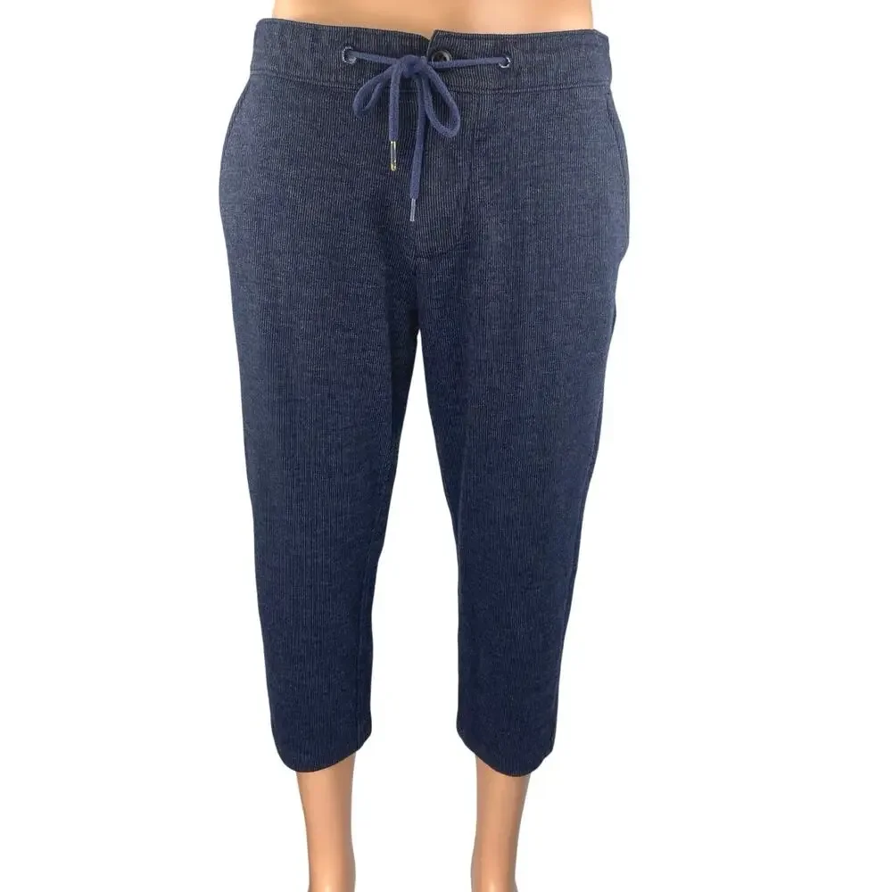 Tommy Hilfiger Men's Blue Corduroy Tapered Slim Fit Cropped Sweat Pants Size 32